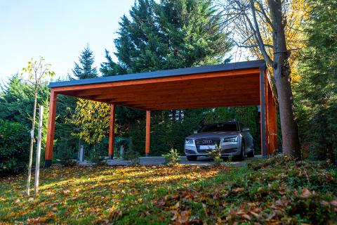 Egyedi Kocsibeallo Fa Koszibeallo Dupla Kocsibeallo Fa Szerkezetes Autobeallo Szendvicspanel Teto Negyzetes Csatorna Deluxe Building Kocsibeallo Epites