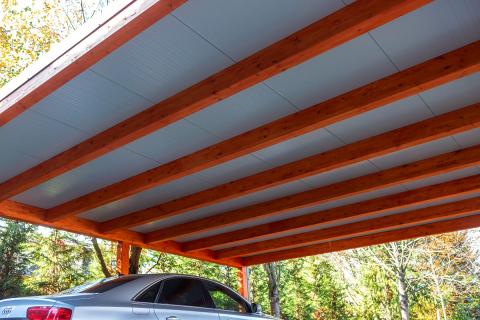 Egyedi Kocsibeallo Fa Koszibeallo Dupla Kocsibeallo Fa Szerkezetes Autobeallo Szendvicspanel Teto Negyzetes Csatorna Deluxe Building Kocsibeallo Epites