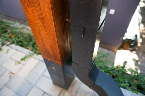 Egyedi fa kocsibeallo polikarbonat teto retegragasztott fa egyedi meret 9 3