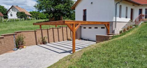Pergola kocsibeálló ragasztott fából 02