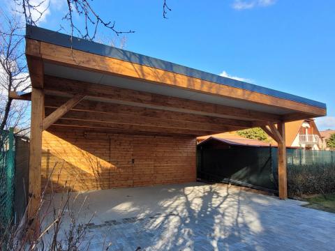 Ragasztott fa kocsibeallo szendvicspanel fedes taroloval Deluxe Building7