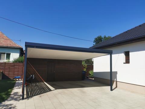 Vas szerkezetű, trapéz lemez fedésű beálló, belső borítással 2