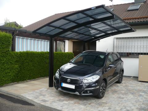 XIMAX Portoforte íves kocsibeálló alumínium szerkezettel és polikarbonát fedéssel 9